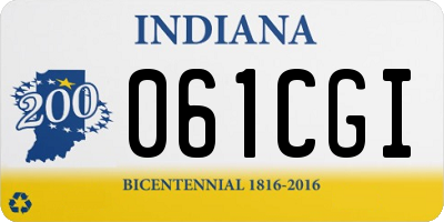 IN license plate 061CGI
