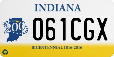 IN license plate 061CGX