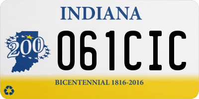 IN license plate 061CIC