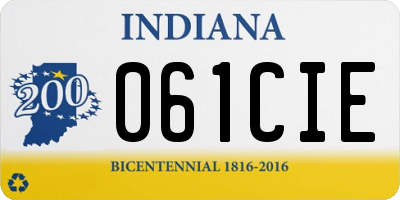 IN license plate 061CIE