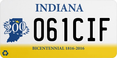 IN license plate 061CIF