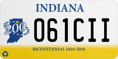 IN license plate 061CII