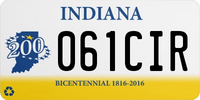 IN license plate 061CIR