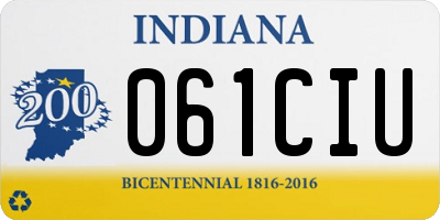 IN license plate 061CIU