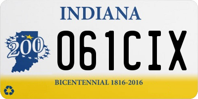 IN license plate 061CIX