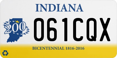IN license plate 061CQX