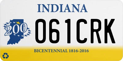 IN license plate 061CRK