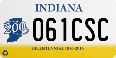IN license plate 061CSC