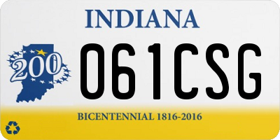 IN license plate 061CSG