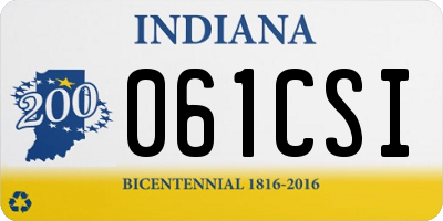 IN license plate 061CSI