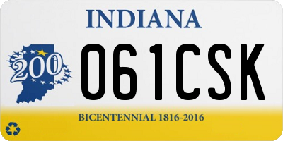 IN license plate 061CSK