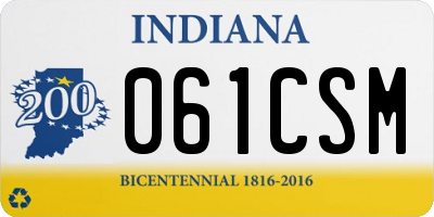 IN license plate 061CSM