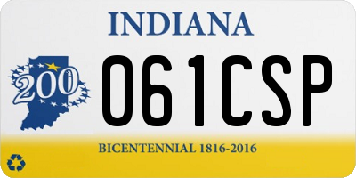 IN license plate 061CSP