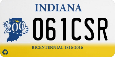 IN license plate 061CSR