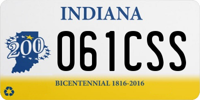 IN license plate 061CSS