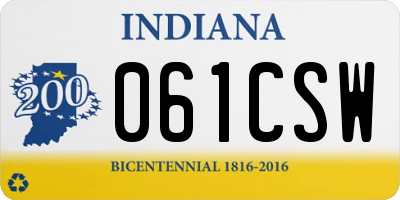 IN license plate 061CSW