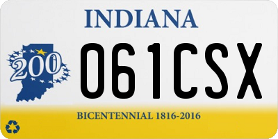 IN license plate 061CSX