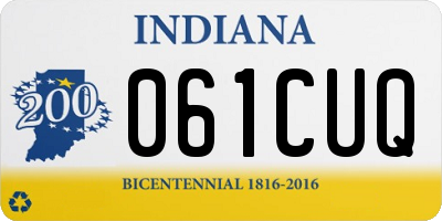 IN license plate 061CUQ