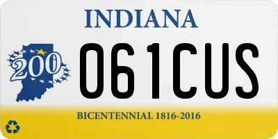 IN license plate 061CUS