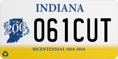 IN license plate 061CUT