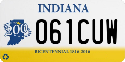 IN license plate 061CUW