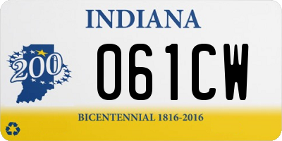 IN license plate 061CW