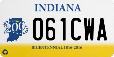 IN license plate 061CWA