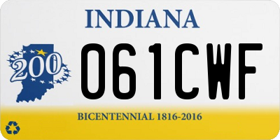 IN license plate 061CWF