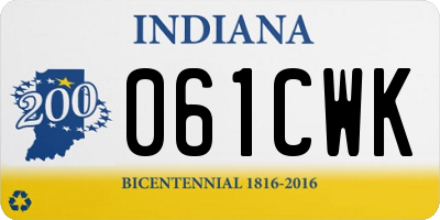 IN license plate 061CWK
