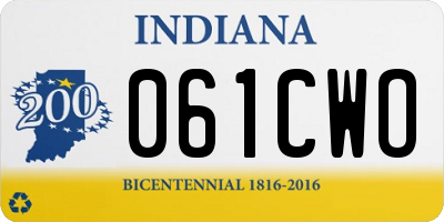 IN license plate 061CWO