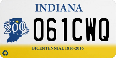 IN license plate 061CWQ