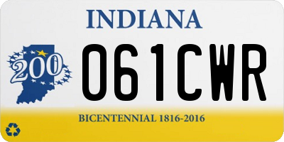 IN license plate 061CWR