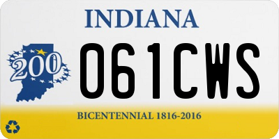 IN license plate 061CWS