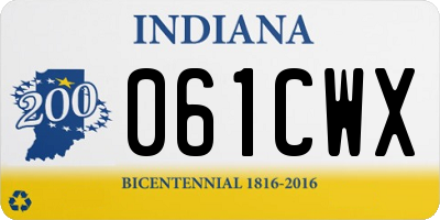 IN license plate 061CWX