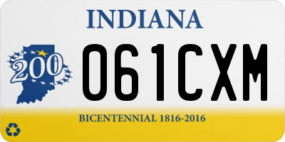 IN license plate 061CXM