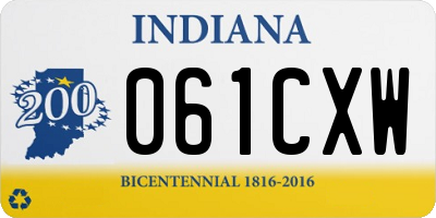 IN license plate 061CXW
