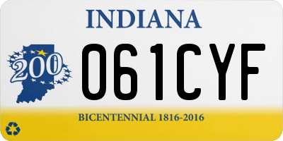 IN license plate 061CYF