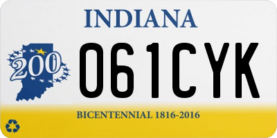 IN license plate 061CYK