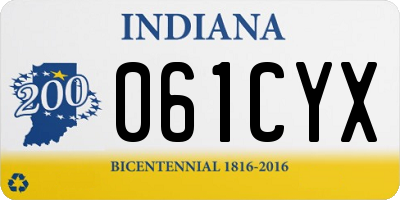 IN license plate 061CYX