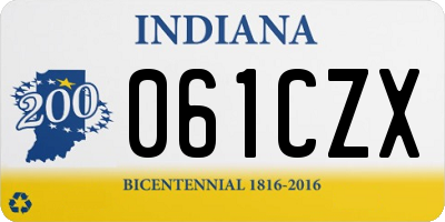 IN license plate 061CZX