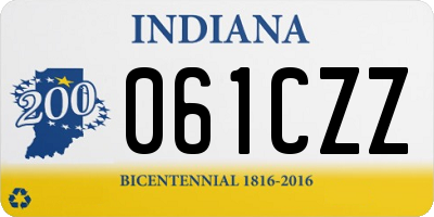 IN license plate 061CZZ
