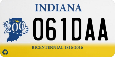 IN license plate 061DAA