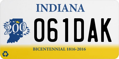 IN license plate 061DAK