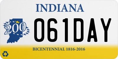 IN license plate 061DAY
