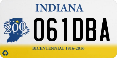 IN license plate 061DBA