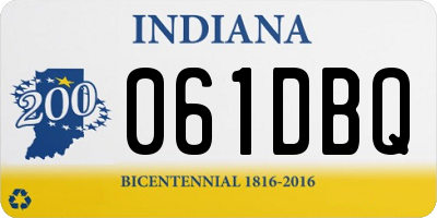 IN license plate 061DBQ