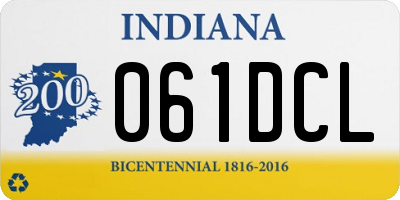 IN license plate 061DCL