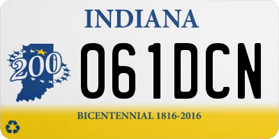 IN license plate 061DCN