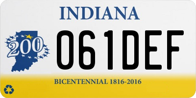 IN license plate 061DEF