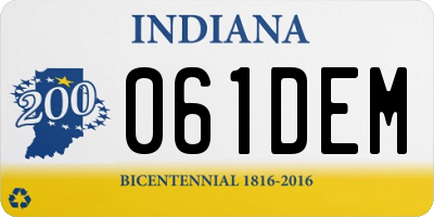 IN license plate 061DEM